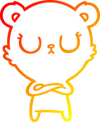 warm gradient line drawing peaceful cartoon bear cub