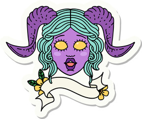tiefling character face  sticker
