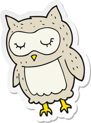 sticker of a cartoon owl