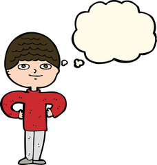 Obraz premium cartoon proud man with thought bubble