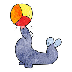 textured cartoon seal balancing ball