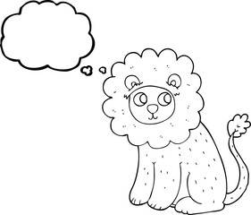 thought bubble cartoon cute lion
