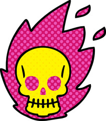 quirky comic book style cartoon skull