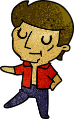 textured cartoon of kawaii older man