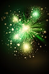 illustration, St. Patrick's Day festive fireworks, generative ai