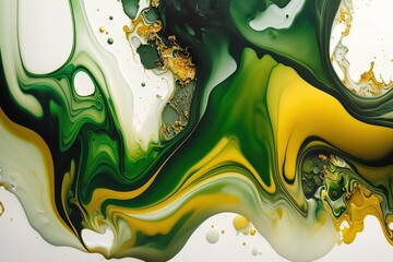 The watercolor background is drawn with a brush. Texture of green marble. luxury wallpaper. AI