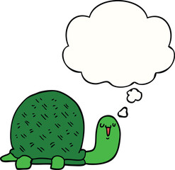 cute cartoon turtle and thought bubble