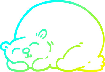 cold gradient line drawing cartoon content bear sleeping