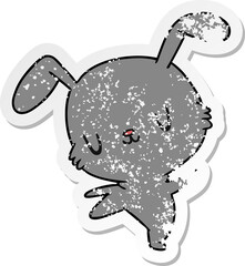 distressed sticker cartoon kawaii cute furry bunny