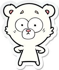 sticker of a surprised polar bear cartoon