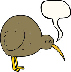 speech bubble cartoon kiwi bird