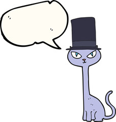 speech bubble cartoon posh cat