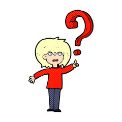 cartoon confused woman