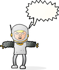 cartoon astronaut with speech bubble