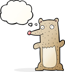funny cartoon bear with thought bubble