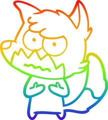 rainbow gradient line drawing cartoon annoyed fox