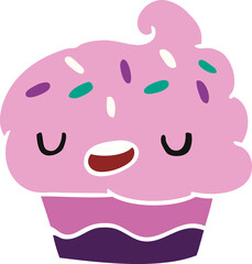 cartoon kawaii of a cute cupcake