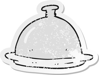 retro distressed sticker of a cartoon dinner service
