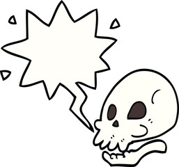 cartoon skull and speech bubble