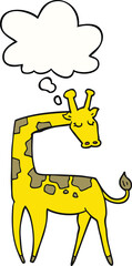 cartoon giraffe and thought bubble