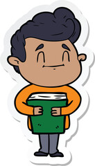 sticker of a happy cartoon man