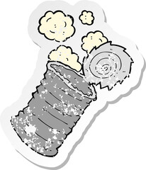 retro distressed sticker of a cartoon old tin can
