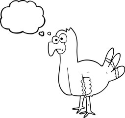thought bubble cartoon bird