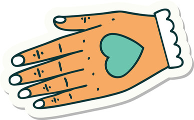 tattoo style sticker of a hand
