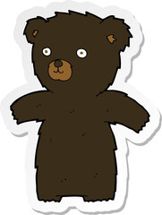 sticker of a cute cartoon black bear