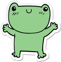 sticker of a cartoon frog