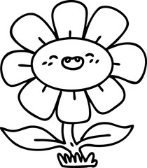happy flower growing