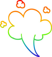 rainbow gradient line drawing cartoon whooshing cloud