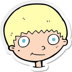 sticker of a cartoon happy boy