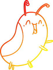 warm gradient line drawing cartoon happy bug