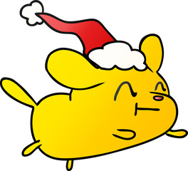 christmas gradient cartoon of kawaii dog