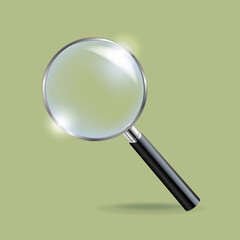 Magnifying glass With Green Background
