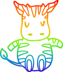 rainbow gradient line drawing cute zebra