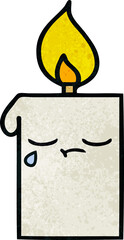 retro grunge texture cartoon lit candle