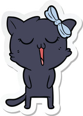 sticker of a cartoon cat