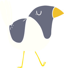 flat color style cartoon bird