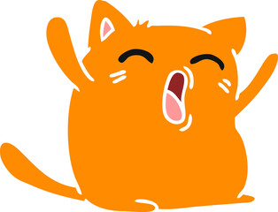 cartoon of cute kawaii cat