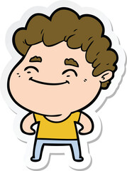 sticker of a cartoon friendly man