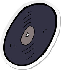 sticker of a cartoon vinyl record