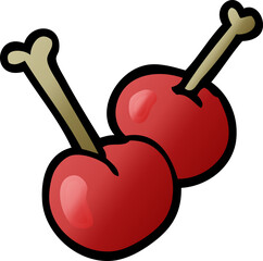 cartoon doodle cherries