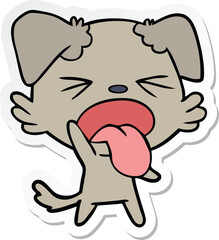 sticker of a cartoon disgusted dog