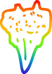 rainbow gradient line drawing cartoon dog tooth