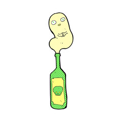 cartoon ghost in bottle