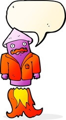 cartoon firework in business suit with speech bubble