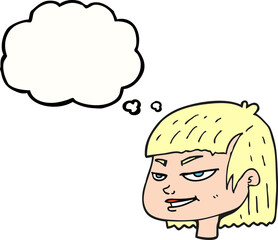 thought bubble cartoon mean looking girl