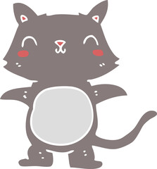 flat color style cartoon cat